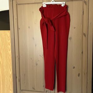 Shein pull on trouser pants with tie in front